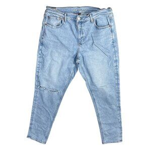 American Eagle Women's Jeans 90's Skinny Open Knee Light Wash Size 14